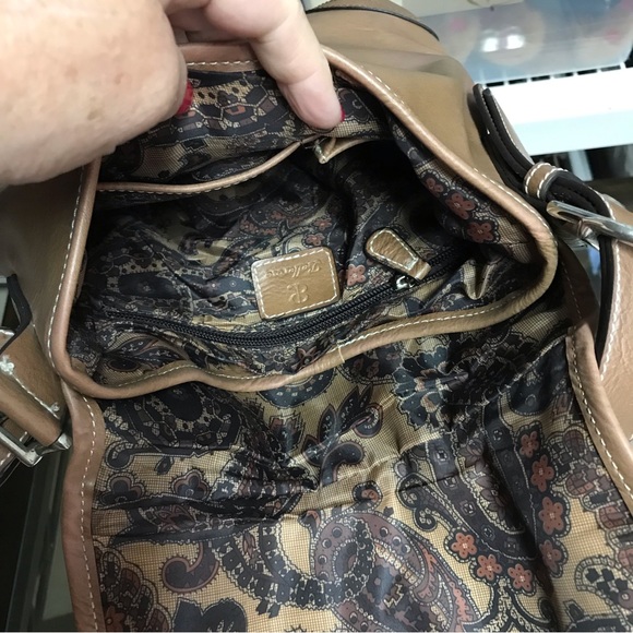 Bellrose Retro Flap Over Buckle Snap  Brown Leather Shoulder Bag - Picture 3 of 5